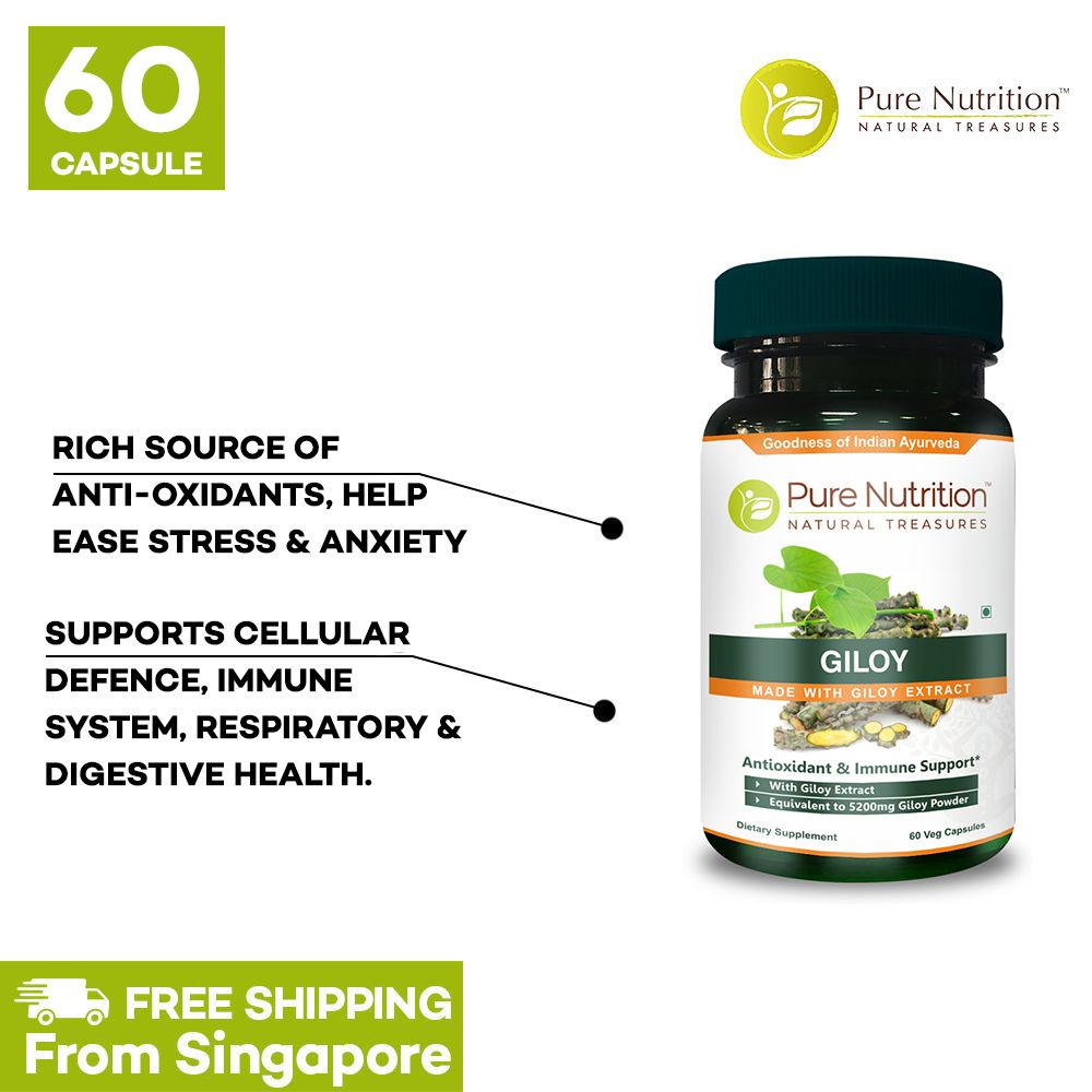 Pure Nutriton Giloy Guduchi Extract 700mg. ( Equivalent to 5200mg Giloy ...