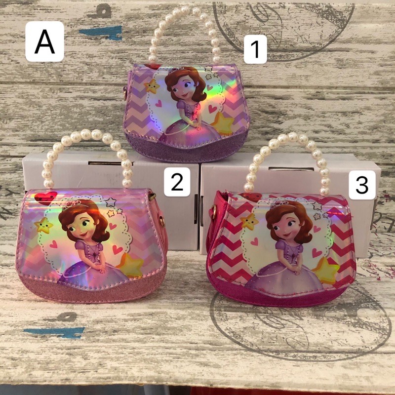 Ready Stock Whe81 Kids Hand Bag For Girl Beg Tangan Budak Perempuan Beg Jalan Budak Beg Raya 女孩手提斜挎包