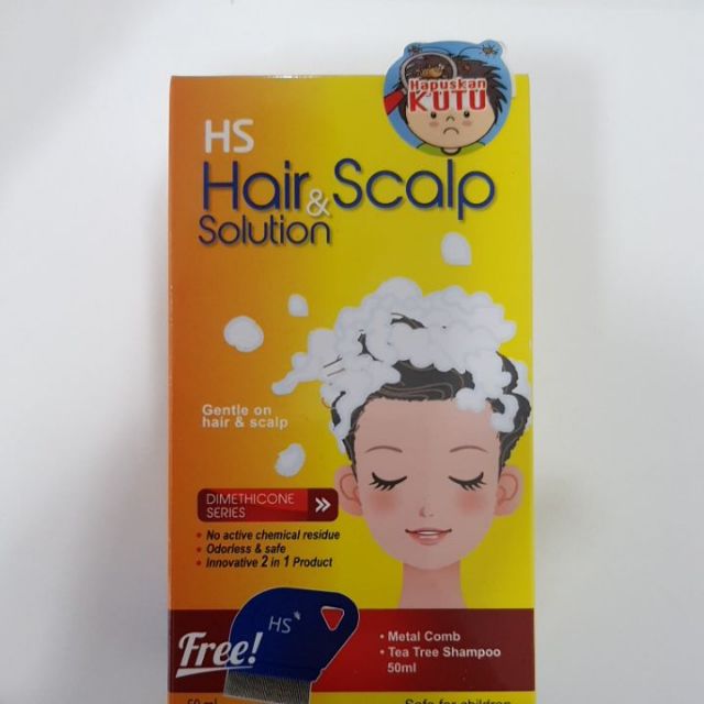 Hs Hair Scalp Solution 50ml Head Lice Kutu Treatment