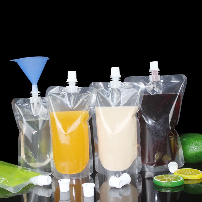 【Ready Stock】Portable Plastic Screw Cap Liquid Spout Bag Reusable Stand