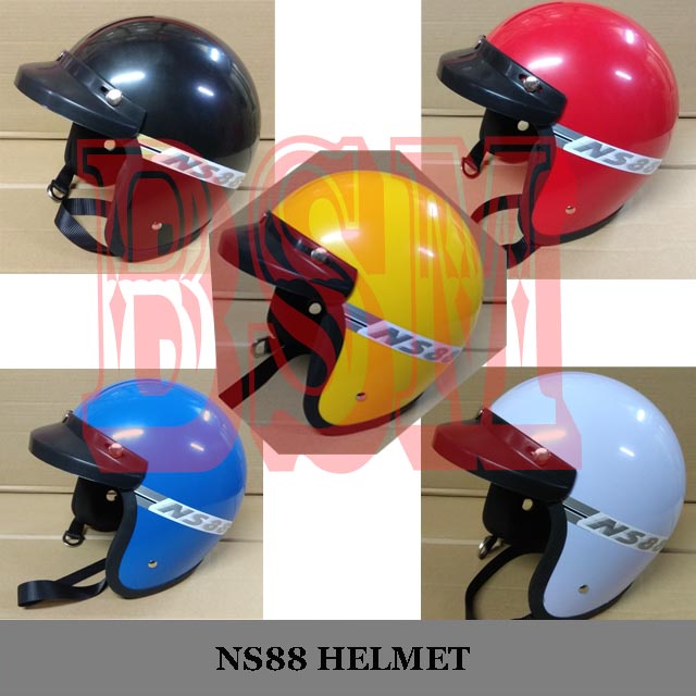 ORIGINAL HELMET NS88 (HITAM / BIRU / MERAH / PUTIH / KUNING) SIRIM ...