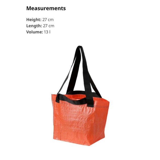 Ikea bag / Ikea carrier bag HELKNAPP (Orange) Shopee Malaysia