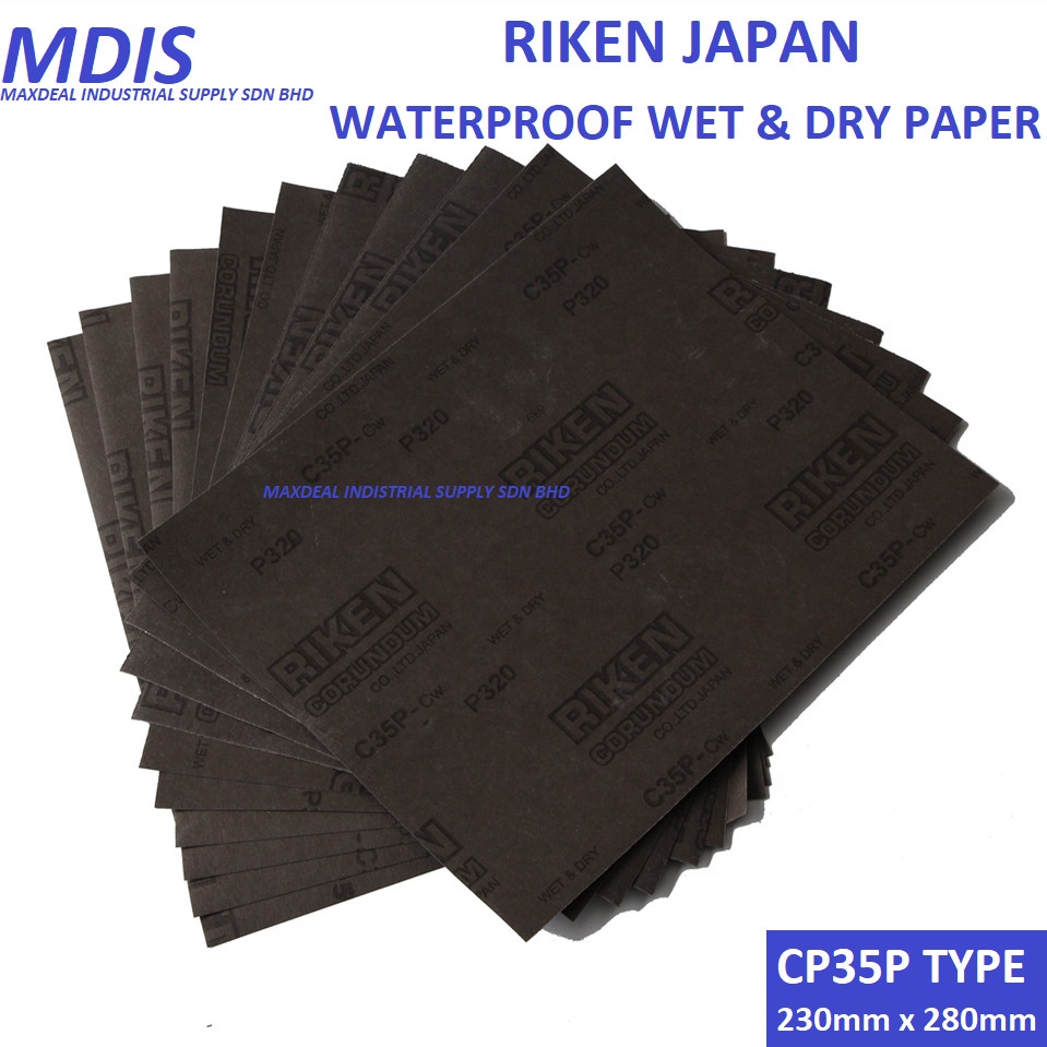 Premium Quality RIKEN Japan Waterproof Wet And Dry Abrasive Sandpaper / Kertas Pasir Waterproof