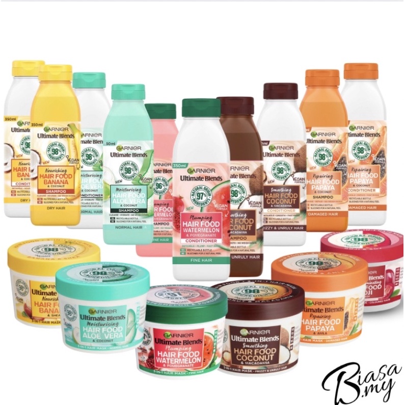 GARNIER Ultimate Blends Hair Food 3in1 Conditioner, Mask, Leavein 390ml Shopee Malaysia