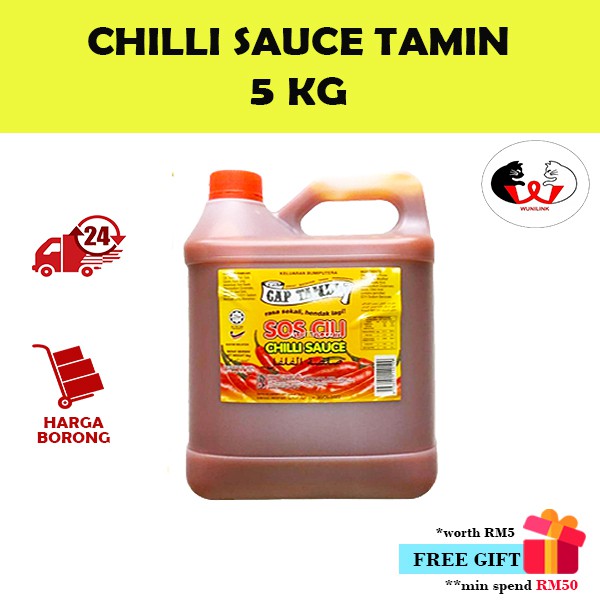 TAMIN Sos Cili (5KG)/Sos Cili Cap Tamin (5KG)/Cap Tamin Chilli Sauce (5KG)
