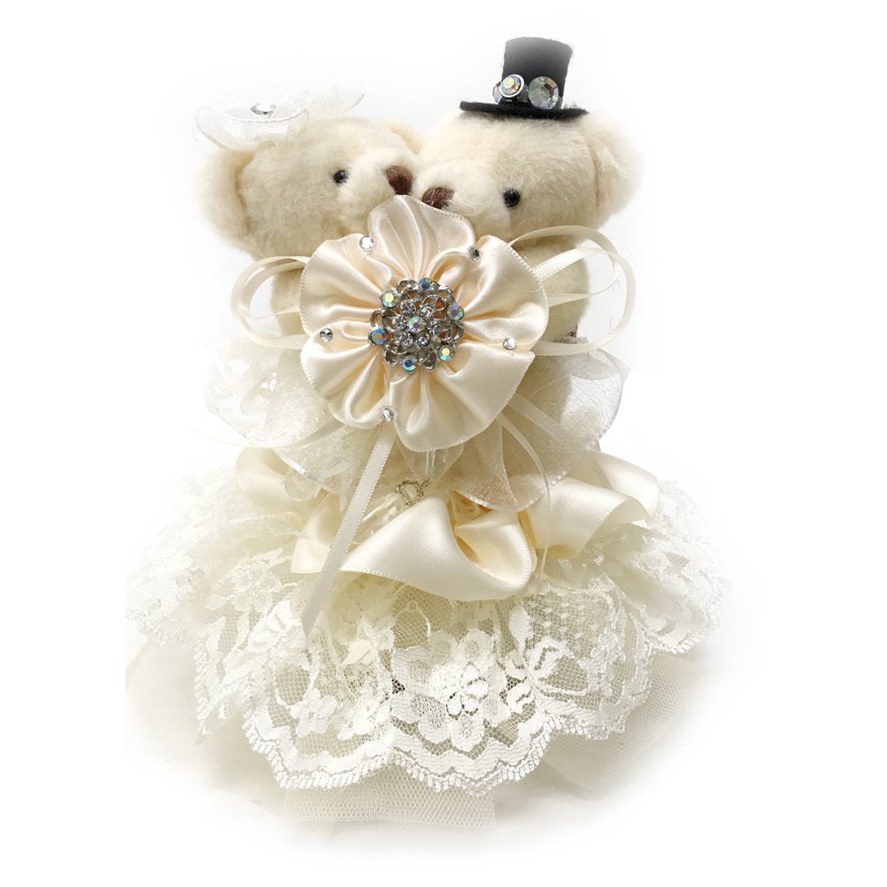 Lovely Lace Teddy Bride And Groom Musical Box Shopee Malaysia
