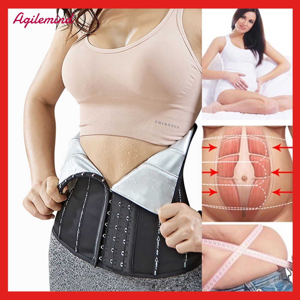 【AgileMind】Sweat Sauna Belt Wraps Waist Trainer Fitness Workout Body Shaper Tummy Sweat Band Postpartum Slimming Sheath Woman Flat Belly waist trainer shapewear women waist trainer body shape