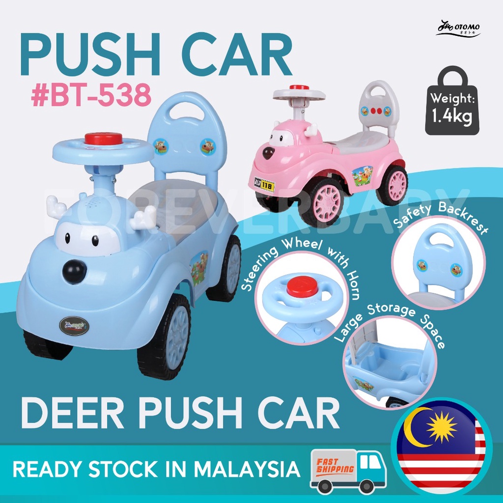 Kid Ride On Push Car with Horn Steering Wheel Music Storage Space Kereta Budak Kanak Walker Car