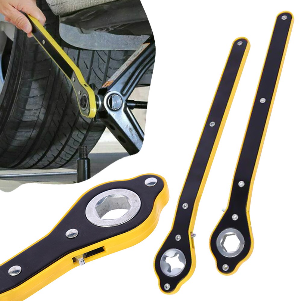 Car Scissor Jack Ratchet Wrench Garage Tire Wheel Lug Wrench Handle