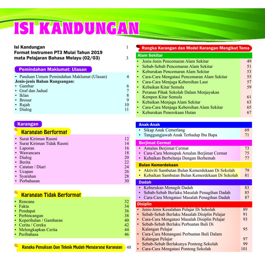 (KSSM & PT3) Pembelajaran Holistik Penulisan Bahasa Melayu Tingkatan 1,2&3