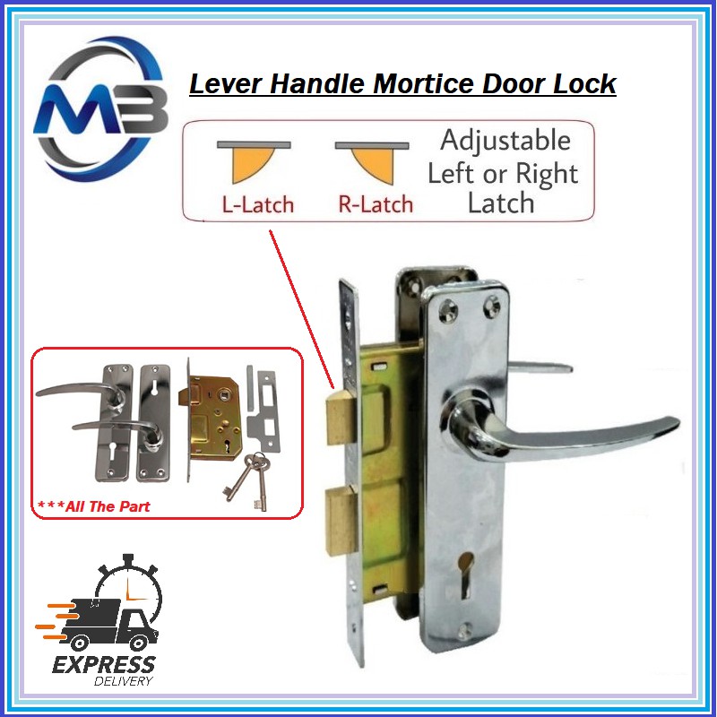 2 Level Mortice Mortise Door Lever Handle Lock Kunci Pintu Rumah Shopee Malaysia