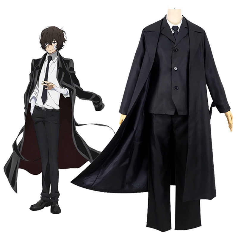 Anime Bungo Stray Dogs Dazai Osamu Cosplay Costume Black Trench Outfit  Jacket Anime Men Halloween Christmas Suits Coat | Shopee Malaysia