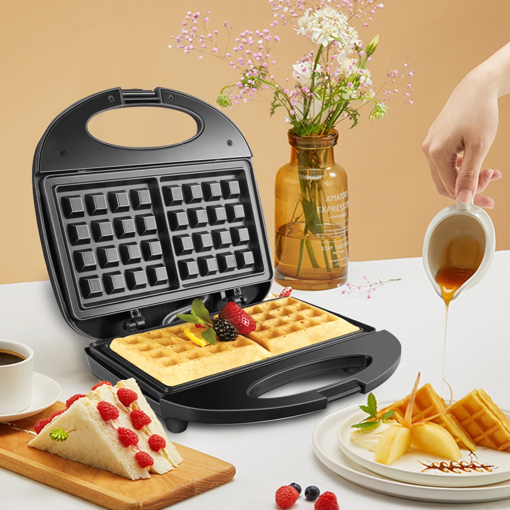 Waffle Machine Breakfast Machine Maker Baking Tools Sandwich Non Stick Coated Plate