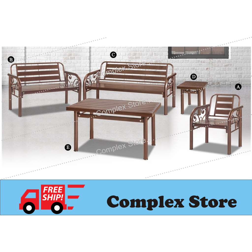 Free Shipping Metal Bench Chair Full Set Metal Bench Chair Garden