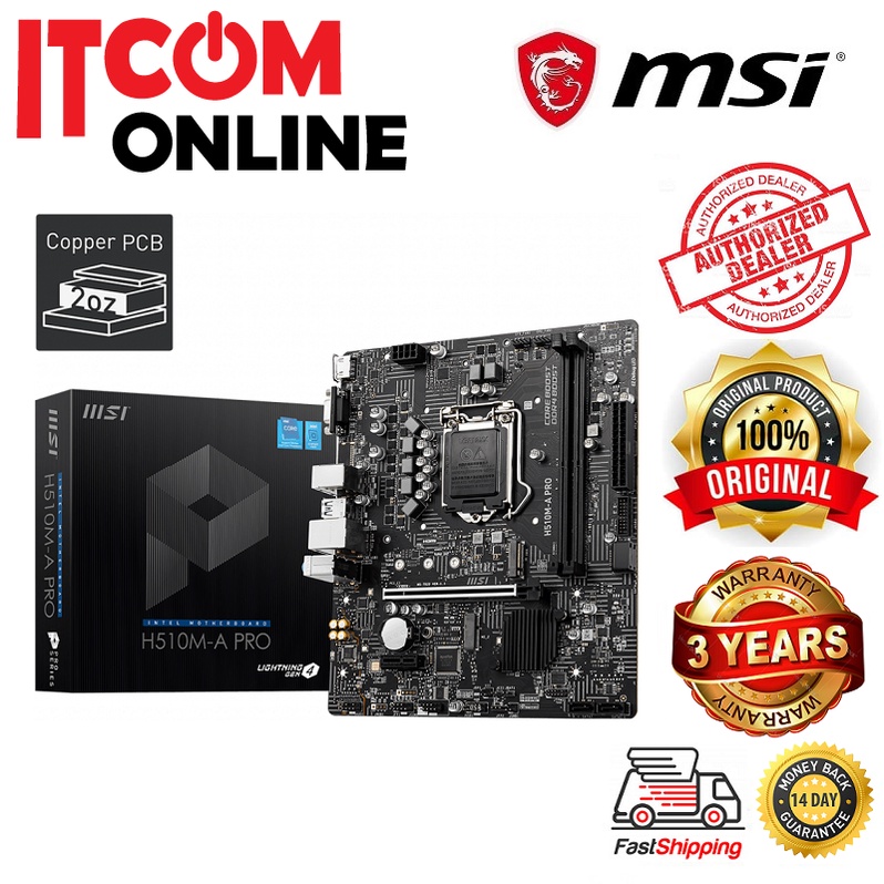 MSI H510M-A PRO SOCKET 1200 MOTHERBOARD (911-7D22-003) | Shopee Malaysia