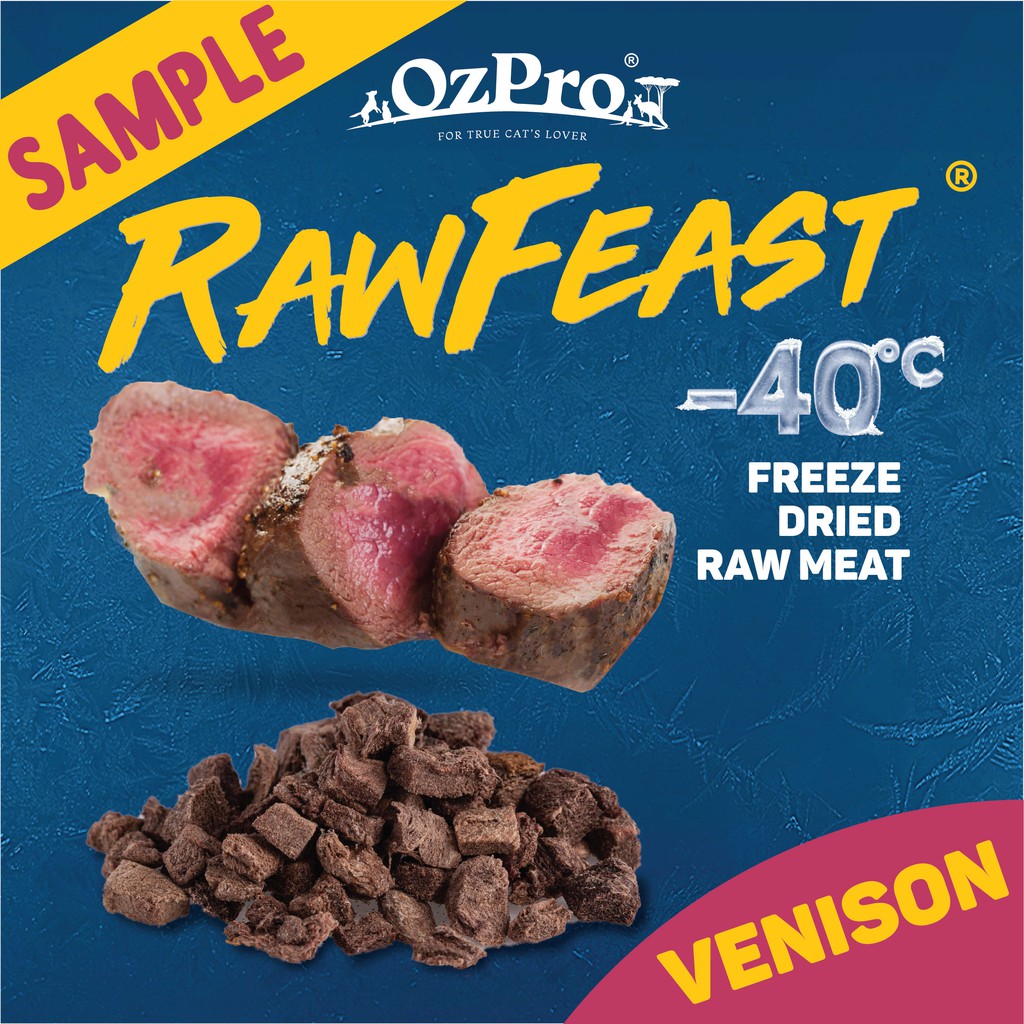 Ozpro Rawfeast Freeze Dried Raw Meat Venison Sample Pack 5g