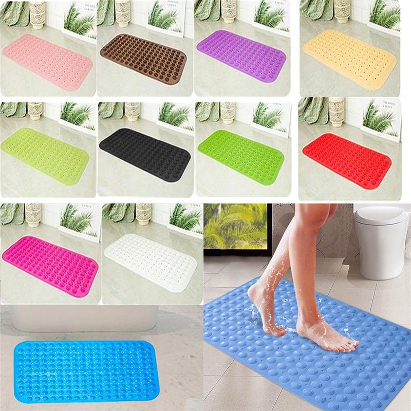 Extra Long Bath Mat Non Slip Shower Mats Pvc Bathroom Rubber Strong Suction Grip Shopee Malaysia