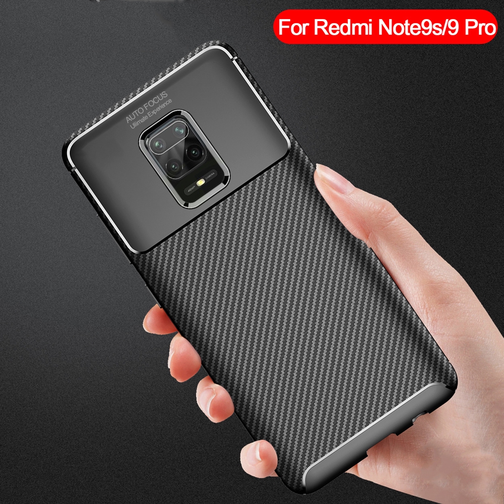 Xiaomi Redmi Note 9s Note 9 Pro Case Case Luxury Carbon Fiber Cover Shockproof Phone Case 4195