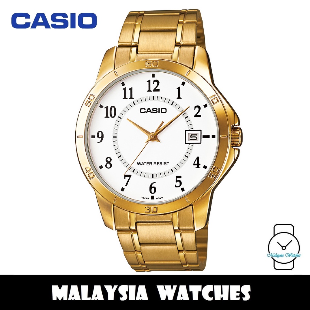 (100% Original) Casio MTP-V004G-7B Quartz White Dial Gold-Tone ...
