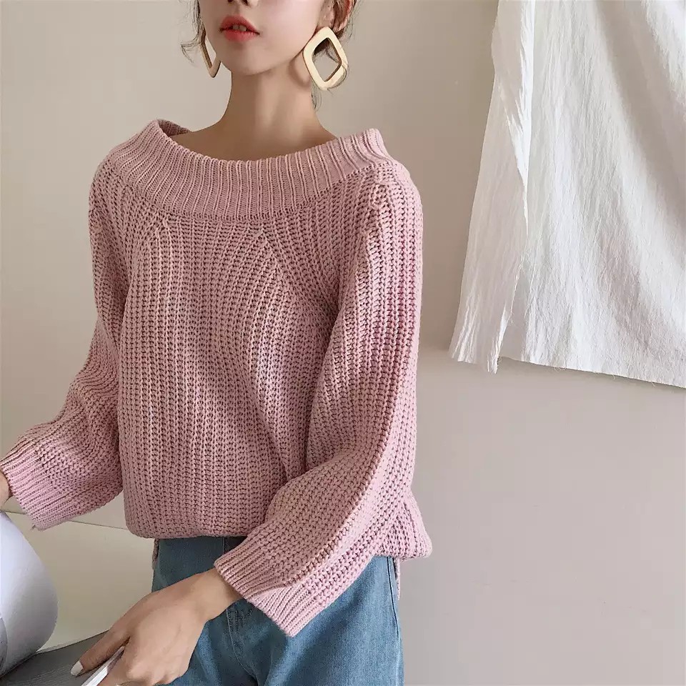 off the shoulder knitted jumper