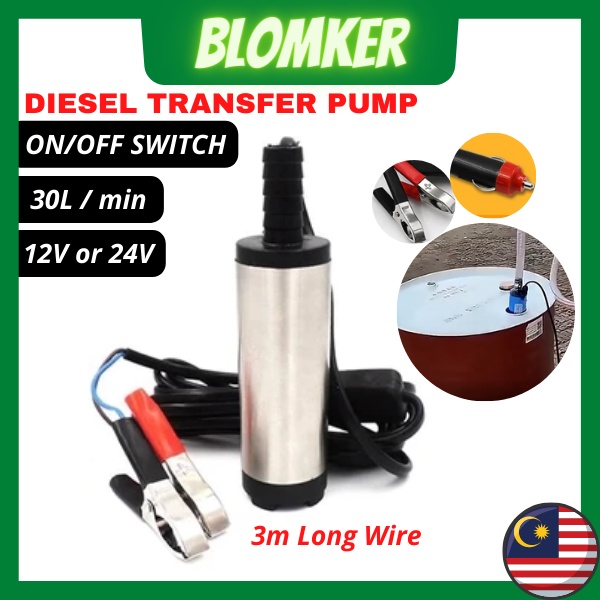 Oil Diesel Fuel Pump DC 12V 24V Electric Submersible Water Transfer Car Tractor Camping Fishing Pam Air Minyak 抽油泵