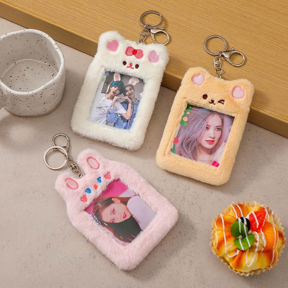 Kawaii Bear Plush Photocard Holder Credit ID Bank Card Bus Card ...