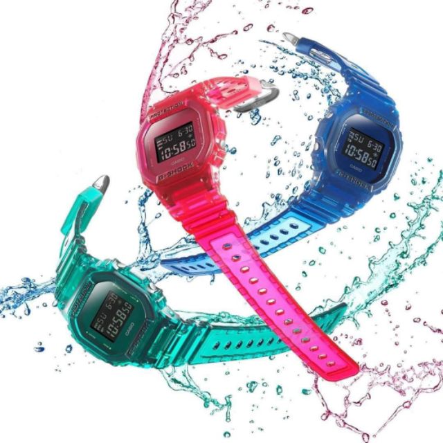 g shock petak jelly biru