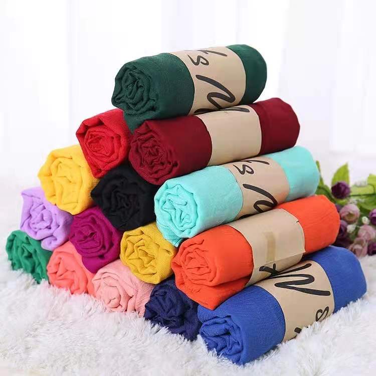 Lazabella Fashion Women Plain Color Linen Cotton Scarves-LZSC001