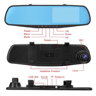 HD 1080P Car Camera Dash Mirror Dual Lens Reversing DVR ...