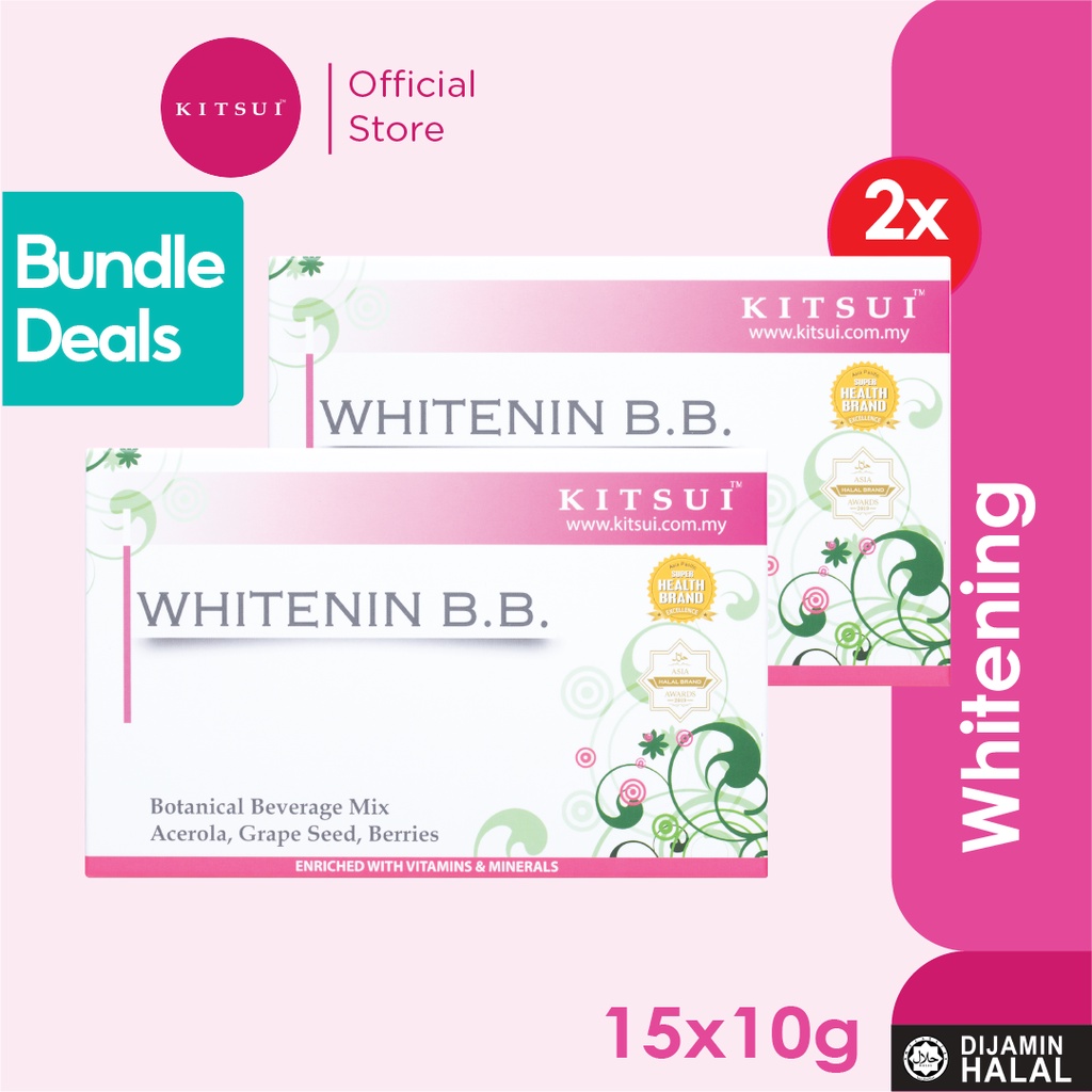 [Double Deals] 2x KITSUI Whitening BB (WHITENIN BB) *Kulit berminyak,Pori Pori besar, bintik hitam & bintik putih