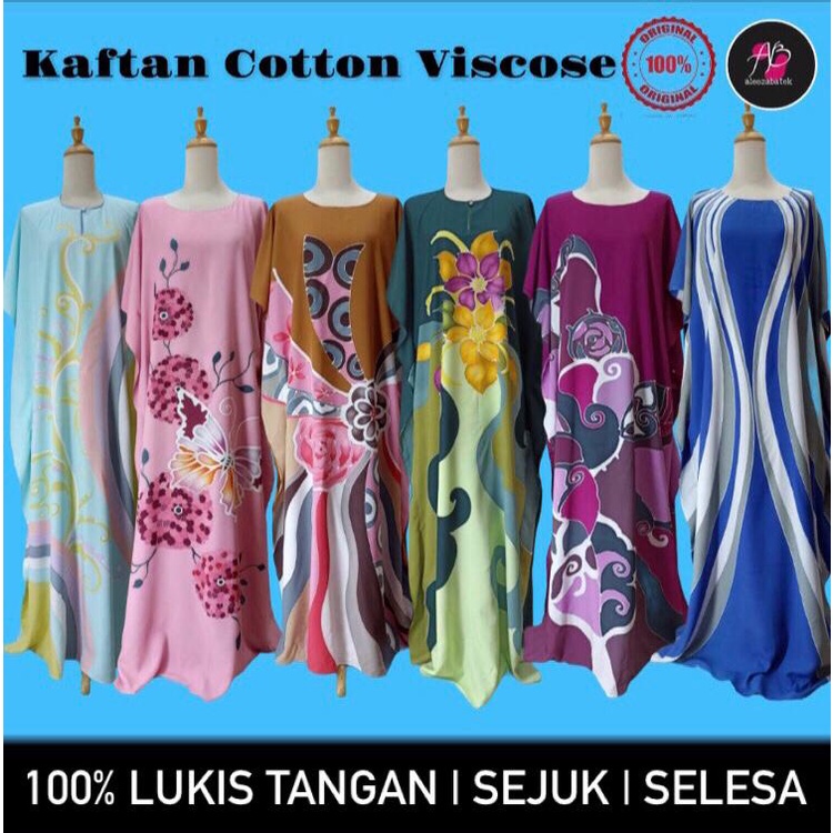 KAFTAN COTTON VISCOSE LUKIS TANGAN 100 (LENGAN PENDEK) Shopee Malaysia