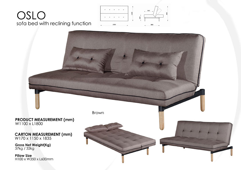 OSLO 3 Seater Sofabed Sofa Bed Sleeper (Made In Malaysia)