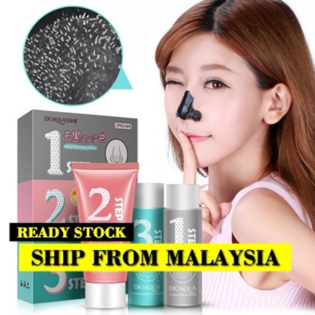 Bioaqua Blackhead Removal 3 Step Easy Kit (Ready Stock) Shopee Malaysia