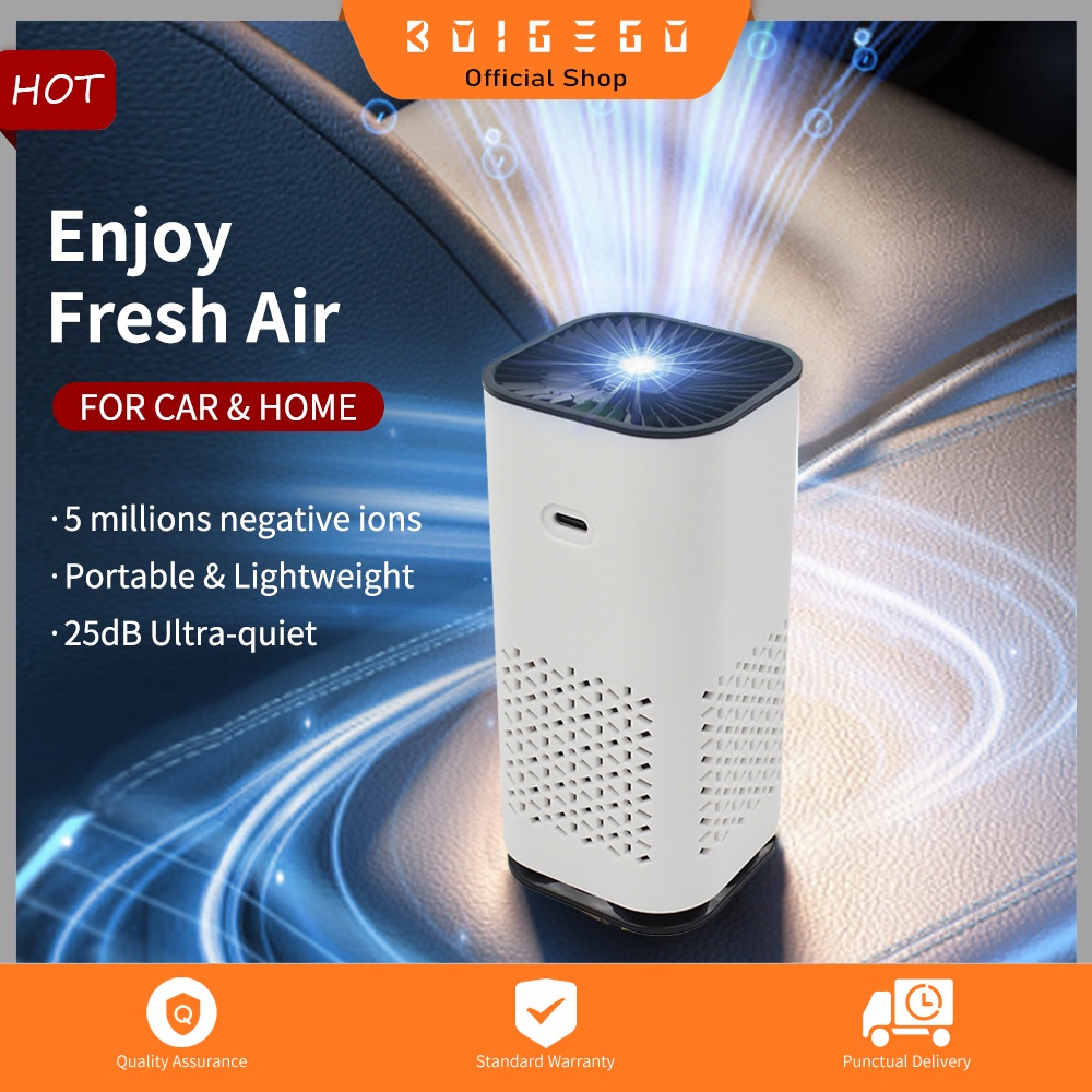 Have Durable Air Purifier Home Car Bedroom Negative Oxygen Ions H13 HEPA Filter Portable Mini Cleaner - Image 3