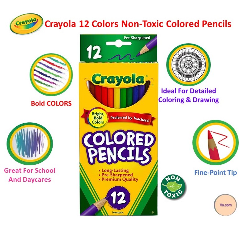 Crayola 12 Colors Non-Toxic Colored Pencils | Shopee Malaysia