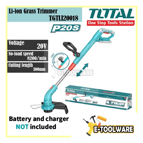 Total Pemotong Rumput Tanpa Wayar 20V TGTLI20018 Cordless Grass Trimmer Cutter Mesin Rumput Mesin Potong Rumput 无线割草机