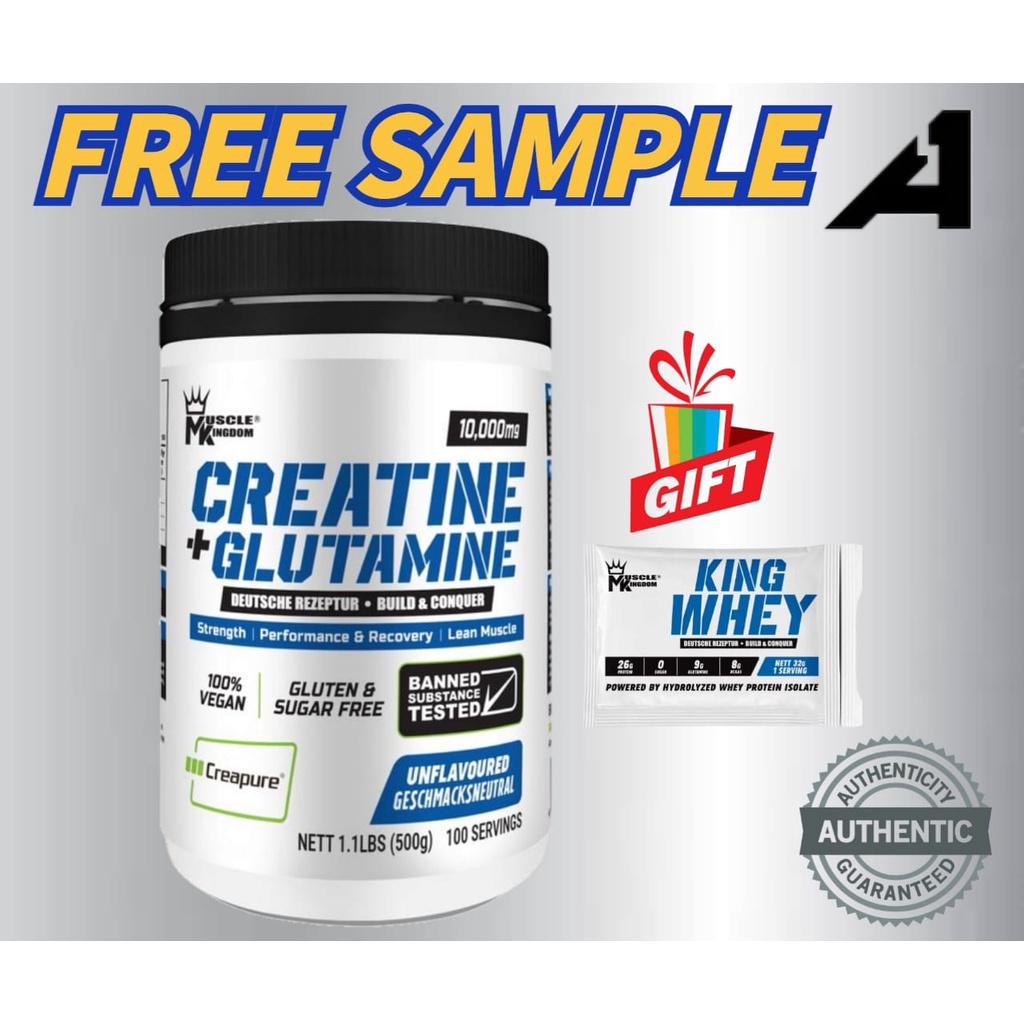 Muscle Kingdom Creatine Monohydrate + Glutamine 500 g (100 serving