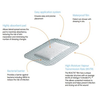 Smith & Nephew Post-Op Clear Adhesive Waterproof Dressings (6.5cm x 5cm ...