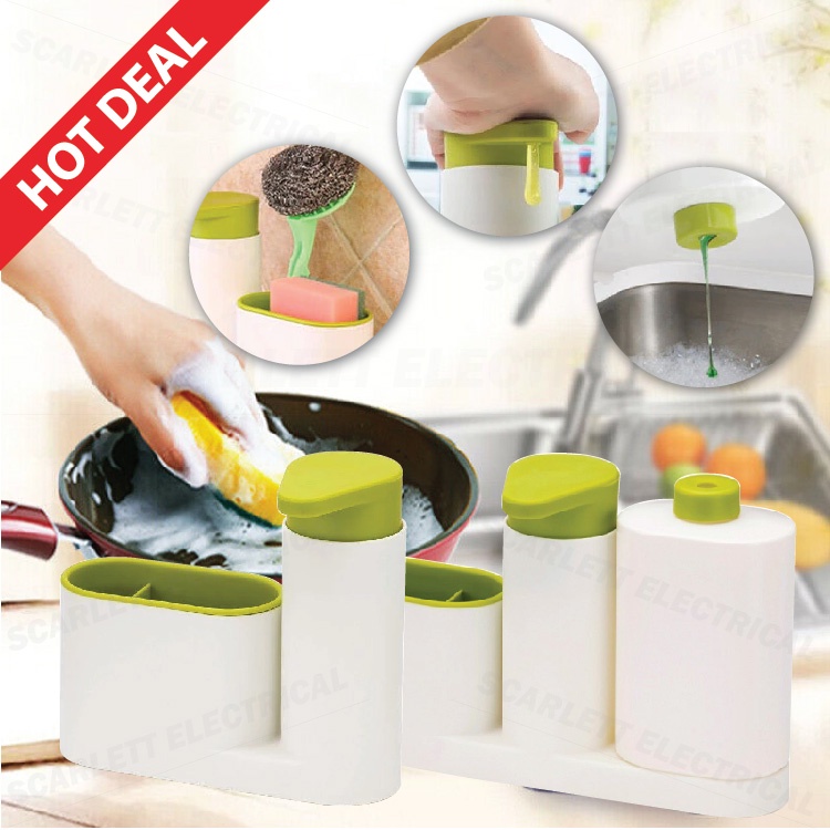 Sink Tidy Set - Kitchen Sink Organizer Soap Dispenser Pump Bottle ...