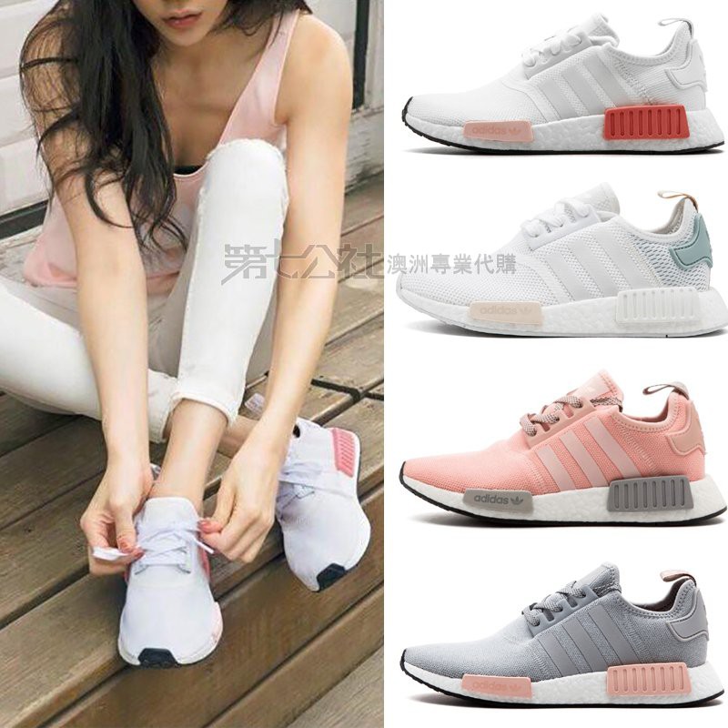 Adidas Nmd R1 White Rose Pink Dry Rose Jogging Shoes Shopee Malaysia