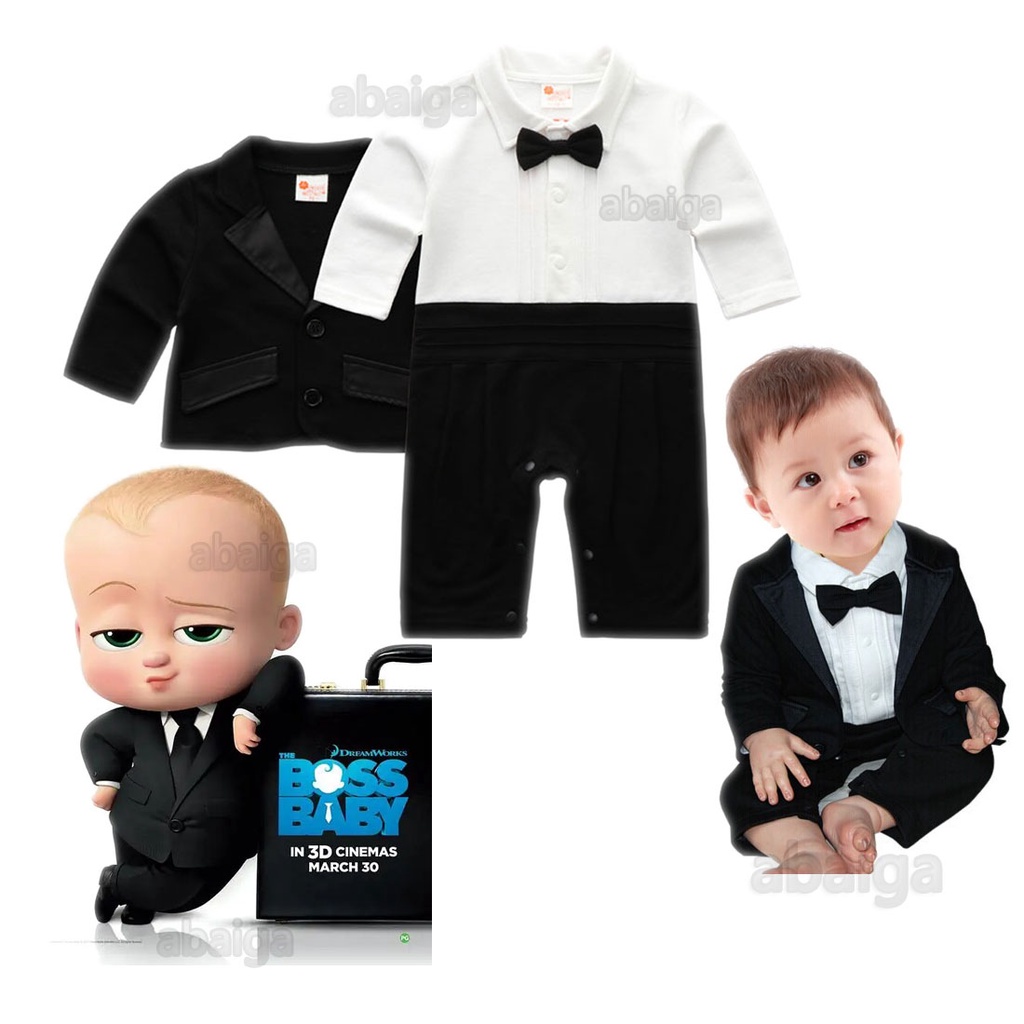 Boss Baby Boy Outfit Set With Personalised Tshirt For Birthday Party