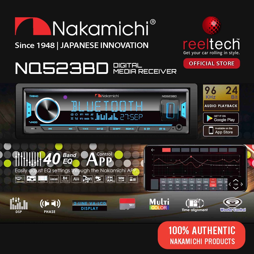Nakamichi NQ523BD - DSP USB FM radio Bluetooth Aux-In Time Alignmen ...