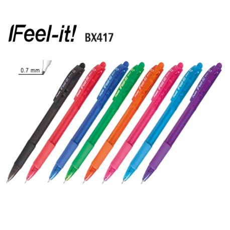Pentel IFeel-it Series BX417 Ballpoint Pen 0.7mm 8 Colors 