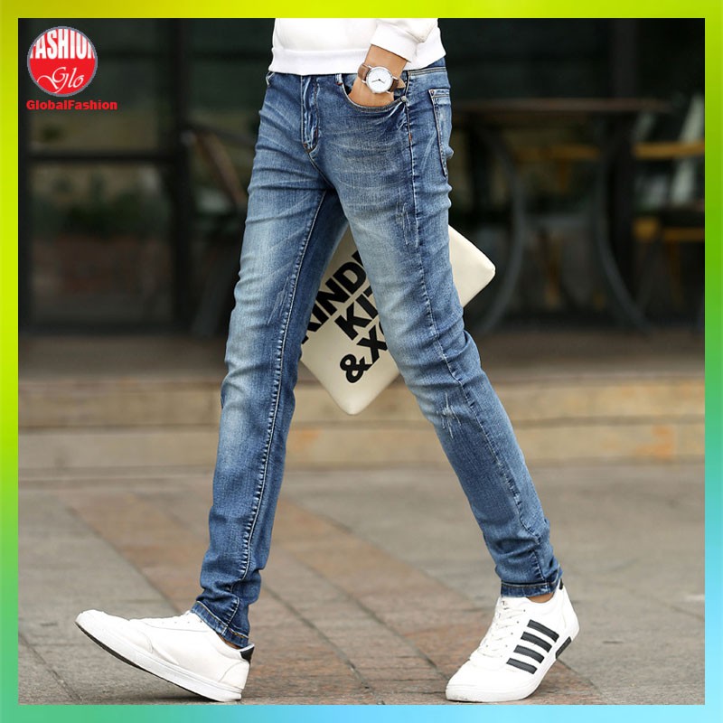 Men Classic Washed Jeans Seluar Denim Panjang Lelaki Straight Cut Slim ...