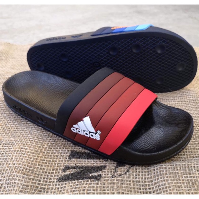 adidas sandals red and black