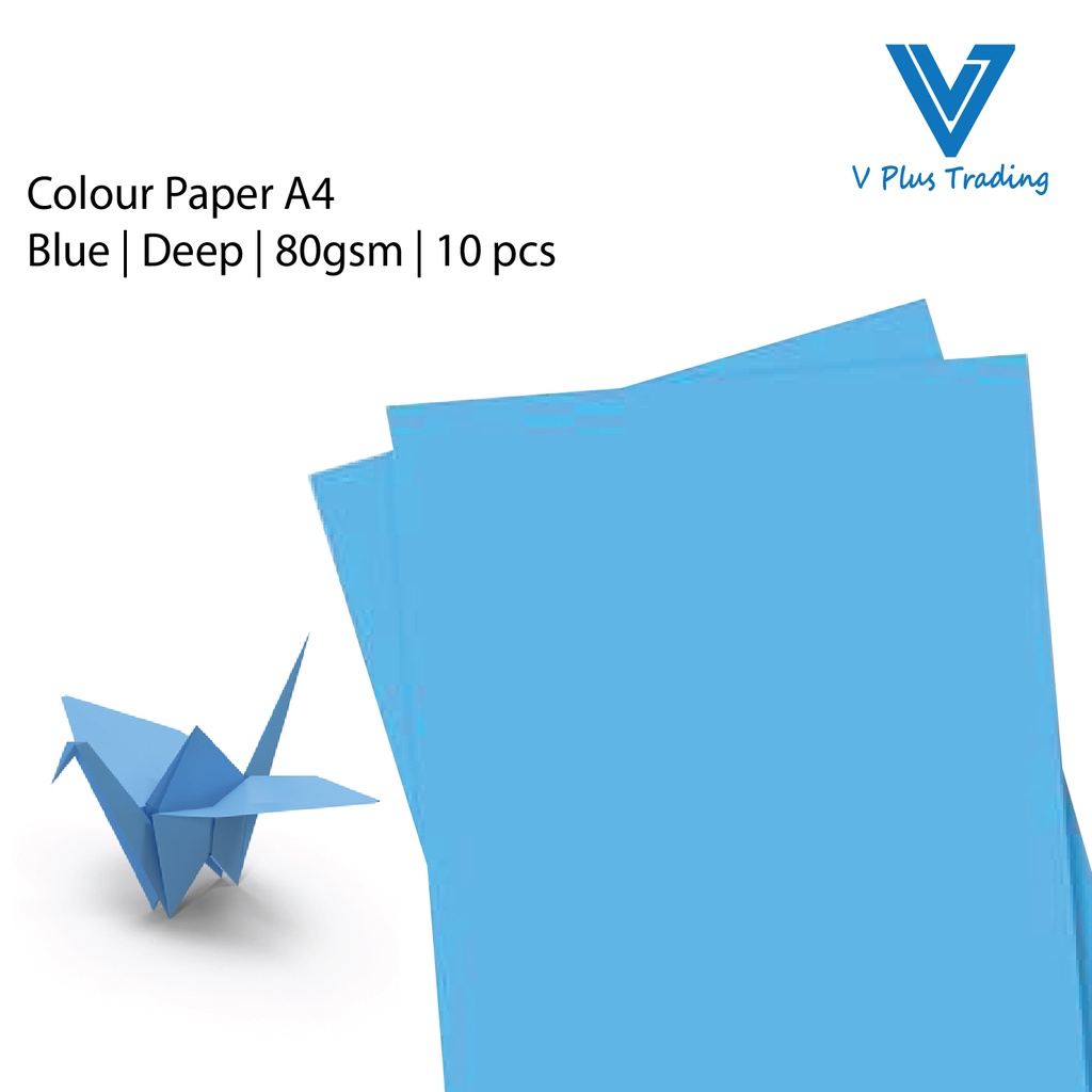 Colour Paper A4 Blue Deep 80gsm 10 pcs Shopee Malaysia