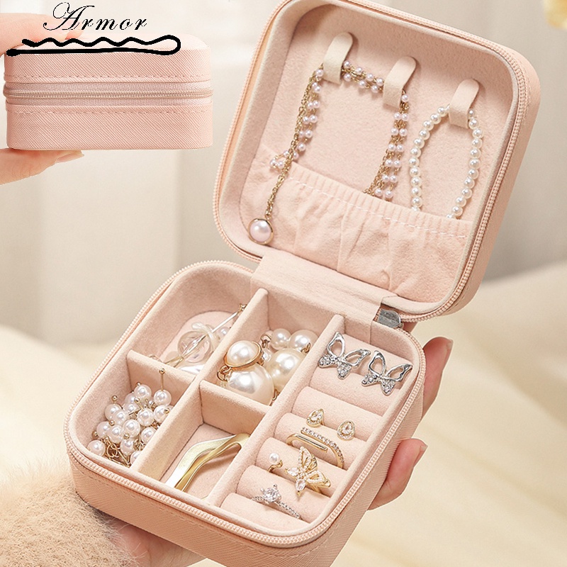 Fashion Leather Jewelry Display Box for Rings, Necklaces, Earrings, Bracelets / Portable Travel Jewelry Organizer Box