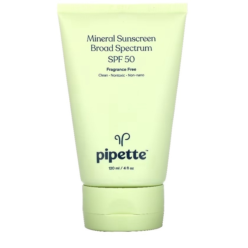 Pipette, Mineral Sunscreen Broad Spectrum, SPF 50, 4 Fl Oz (120 Ml ...