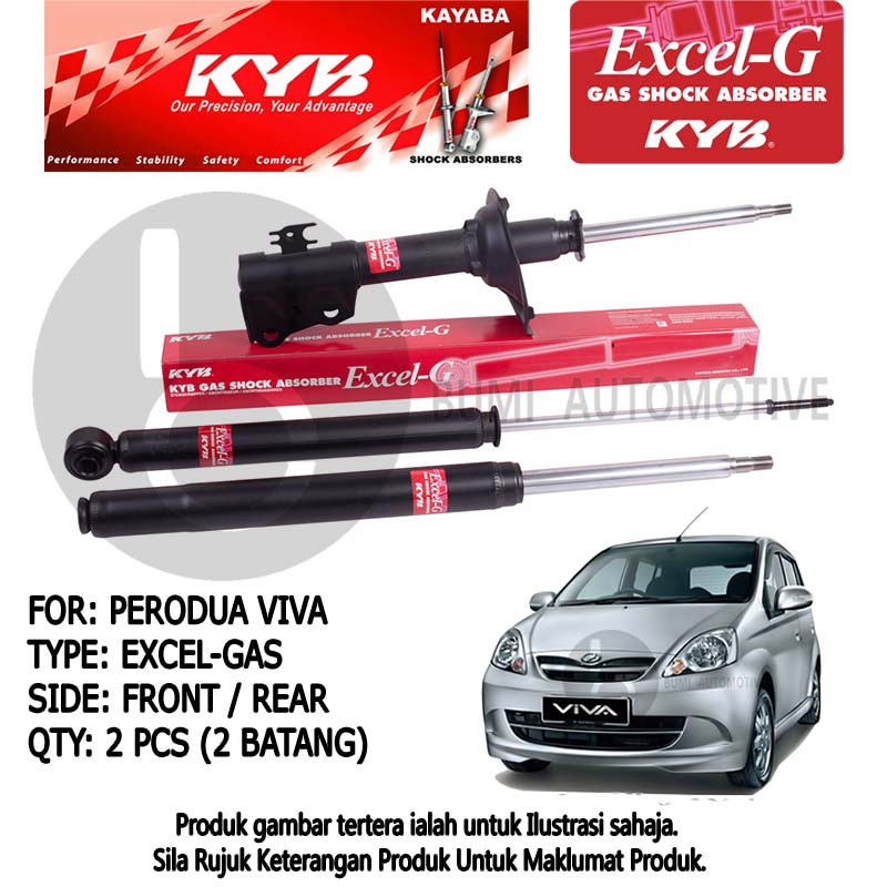 Kyb Perodua Viva Front Depan Rear Belakang Gas Shock Absorber 2pcs Shopee Malaysia