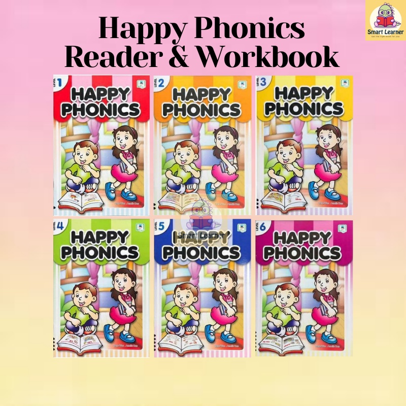 Featured image of [SB] Happy Phonics Readers and Workbook Level 1-6 (Set) Daya Kids Preschool